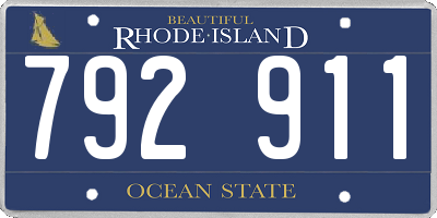 RI license plate 792911