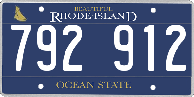 RI license plate 792912