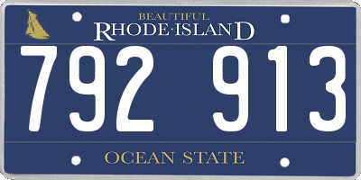 RI license plate 792913