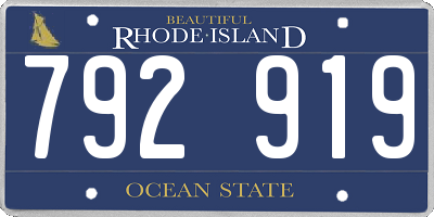RI license plate 792919