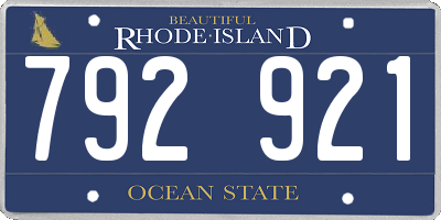 RI license plate 792921