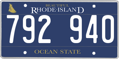 RI license plate 792940