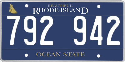 RI license plate 792942