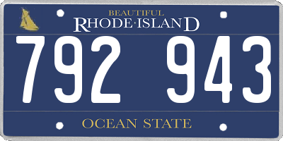 RI license plate 792943