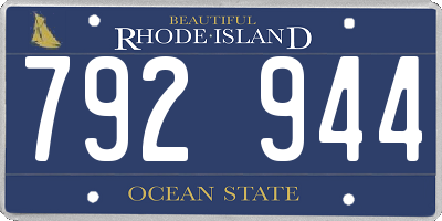 RI license plate 792944