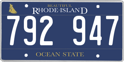 RI license plate 792947