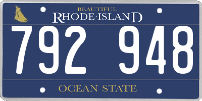 RI license plate 792948