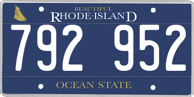 RI license plate 792952