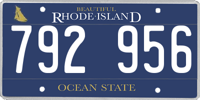 RI license plate 792956