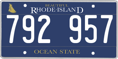 RI license plate 792957