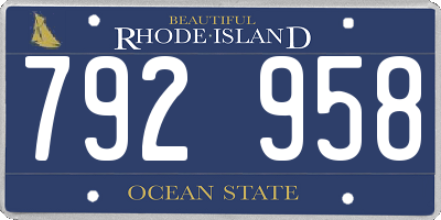 RI license plate 792958