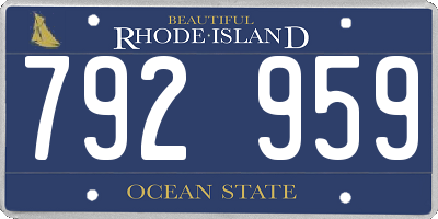 RI license plate 792959