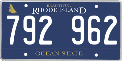 RI license plate 792962