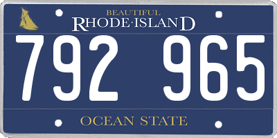 RI license plate 792965