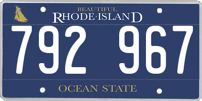 RI license plate 792967