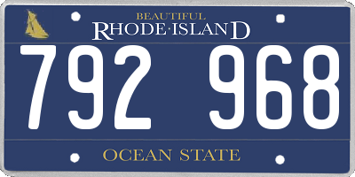 RI license plate 792968