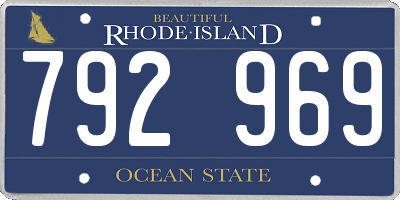 RI license plate 792969
