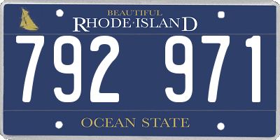 RI license plate 792971