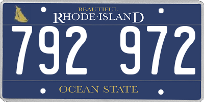 RI license plate 792972