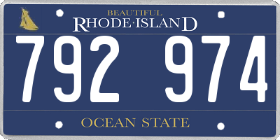 RI license plate 792974