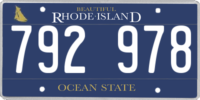 RI license plate 792978