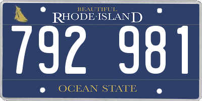 RI license plate 792981