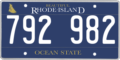 RI license plate 792982