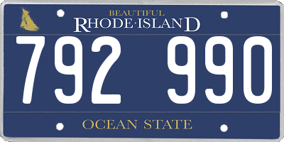 RI license plate 792990