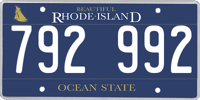 RI license plate 792992