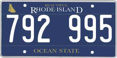 RI license plate 792995