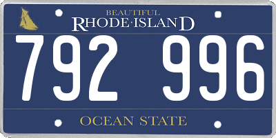 RI license plate 792996