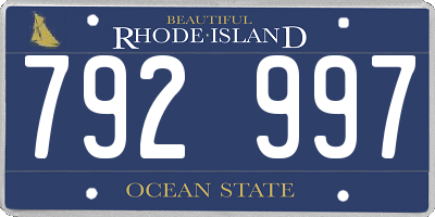 RI license plate 792997