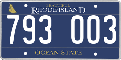 RI license plate 793003