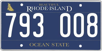 RI license plate 793008