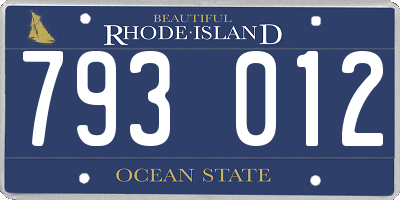 RI license plate 793012