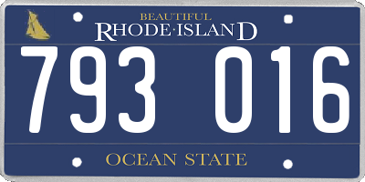 RI license plate 793016