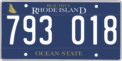 RI license plate 793018