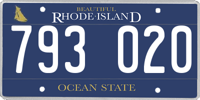 RI license plate 793020