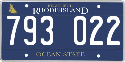 RI license plate 793022