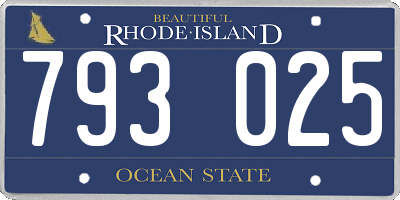 RI license plate 793025