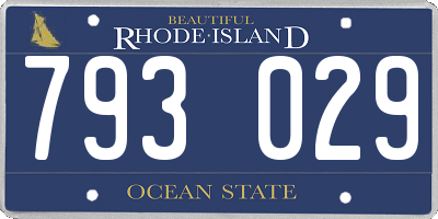RI license plate 793029