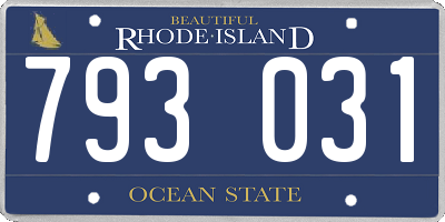 RI license plate 793031