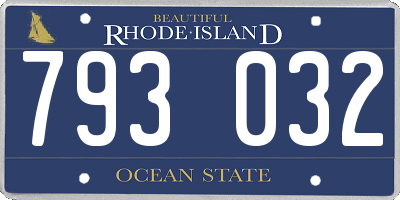 RI license plate 793032