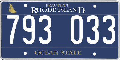 RI license plate 793033