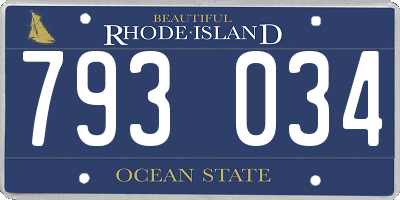RI license plate 793034