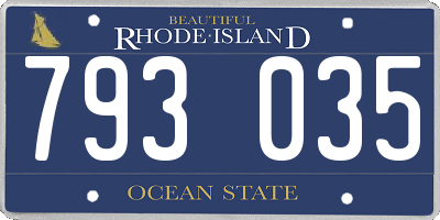 RI license plate 793035