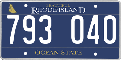 RI license plate 793040