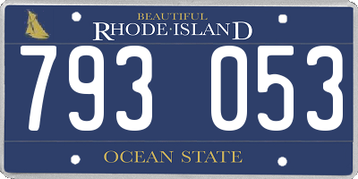 RI license plate 793053