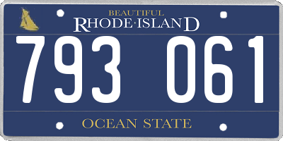 RI license plate 793061