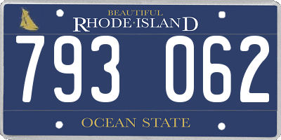 RI license plate 793062
